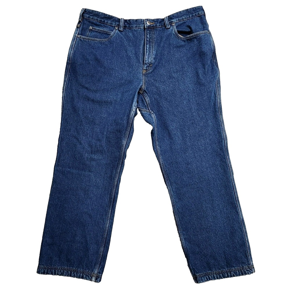Duluth Trading Jeans Men's 42x30 Blue Flannel Lined Straight Cotton Denim